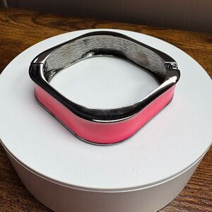Sold Modern Pink and Silver Geometric Bracelet